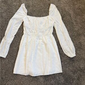 Beginning Boutique Cream Gathered Dress